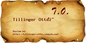 Tillinger Ottó névjegykártya
